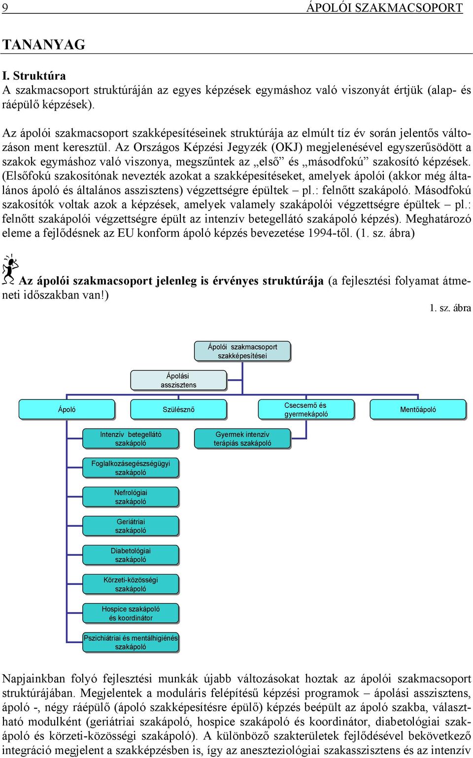 Az Országos Képzési Jegyzék (OKJ) megjelenésével egyszerűsödött a szakok egymáshoz való viszonya, megszűntek az első és másodfokú szakosító képzések.