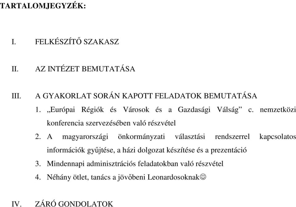 A magyarországi önkormányzati választási rendszerrel kapcsolatos információk győjtése, a házi dolgozat készítése és a