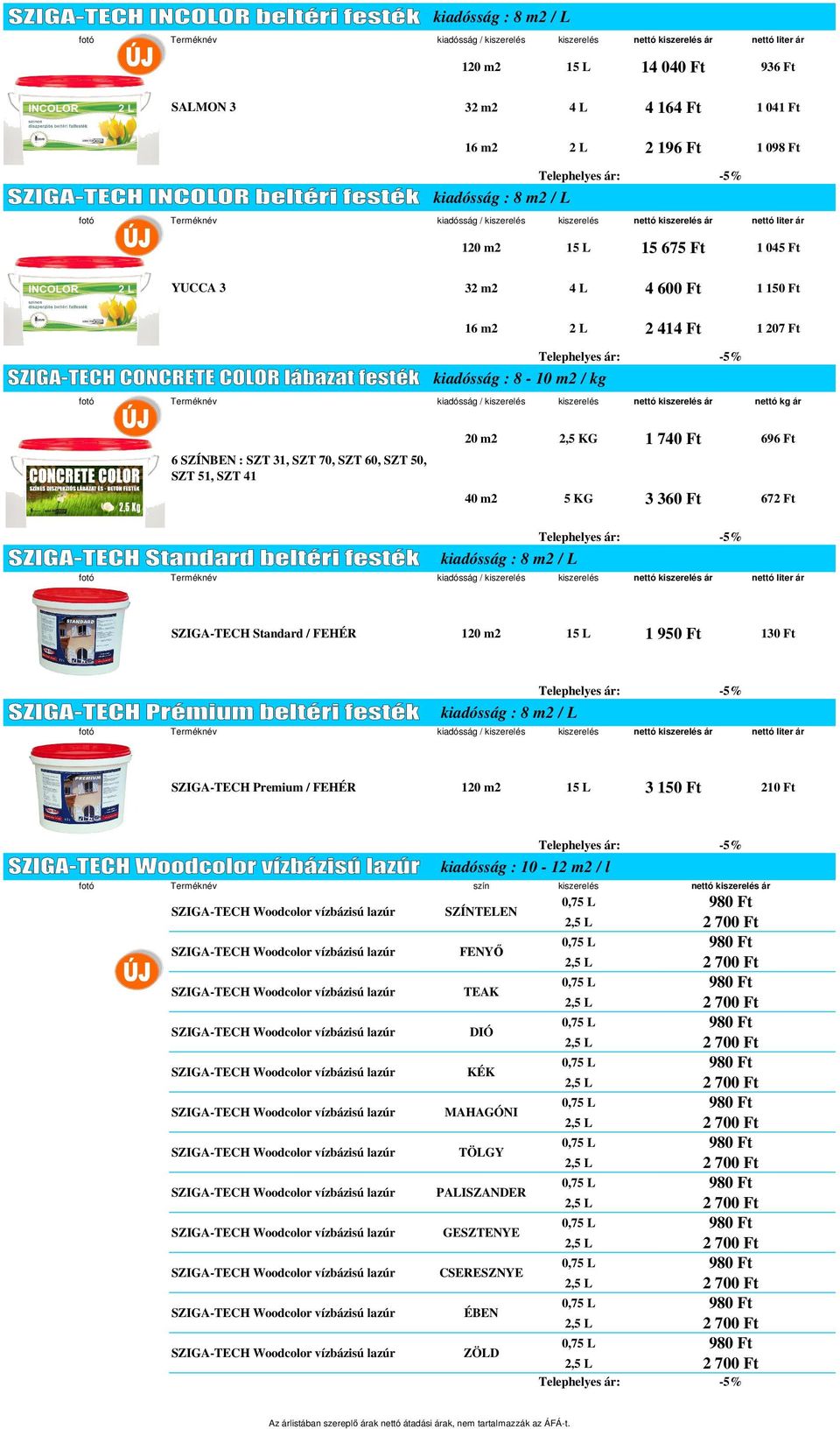 SZT 31, SZT 70, SZT 60, SZT 50, SZT 51, SZT 41 SZIGA-TECH Standard / FEHÉR kiadósság / 1 950 Ft 130 Ft SZIGA-TECH Premium / FEHÉR