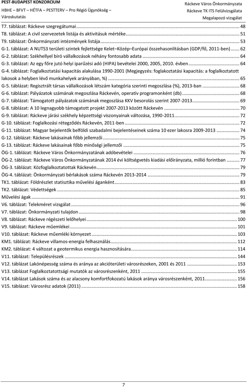 táblázat: Az egy főre jutó helyi iparűzési adó (HIPA) bevételei 2000, 2005, 2010. évben... 64 G-4.