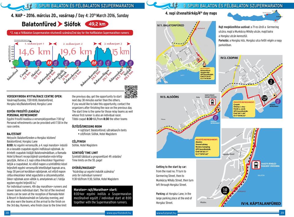 Egyéni frissítő leadása a versenyközpontban 7:30-ig/ Personal refreshments can be provided until 7:30 in the race centre.