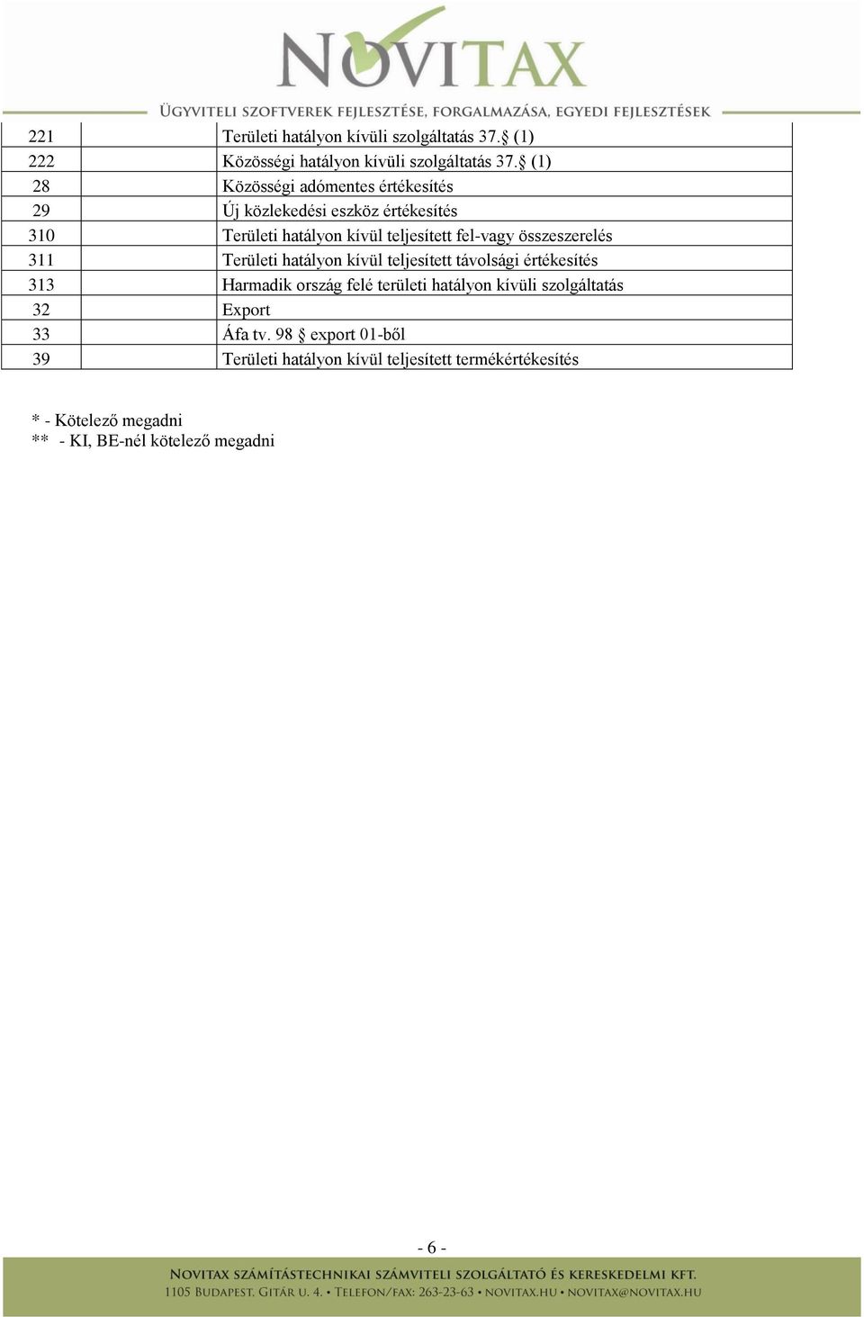 összeszerelés 311 Területi hatályon kívül teljesített távolsági értékesítés 313 Harmadik ország felé területi hatályon kívüli