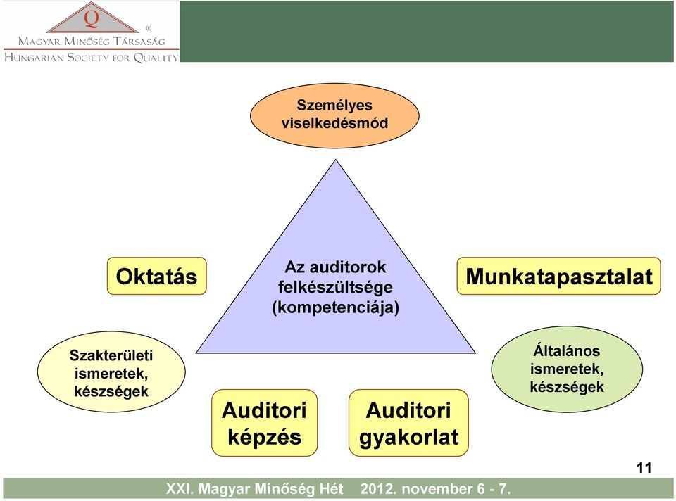 Szakterületi ismeretek, készségek Auditori