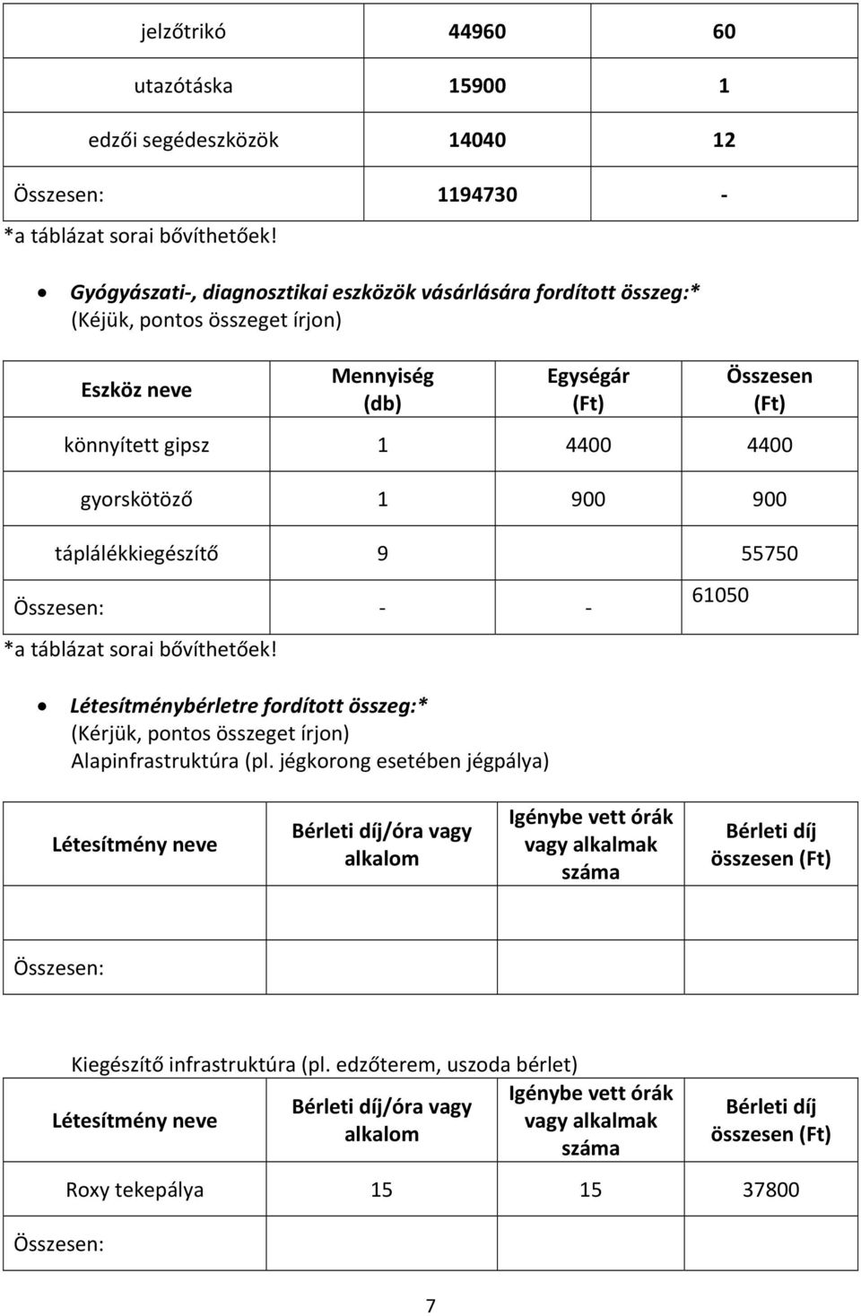 összeget írjon) Alapinfrastruktúra (pl.