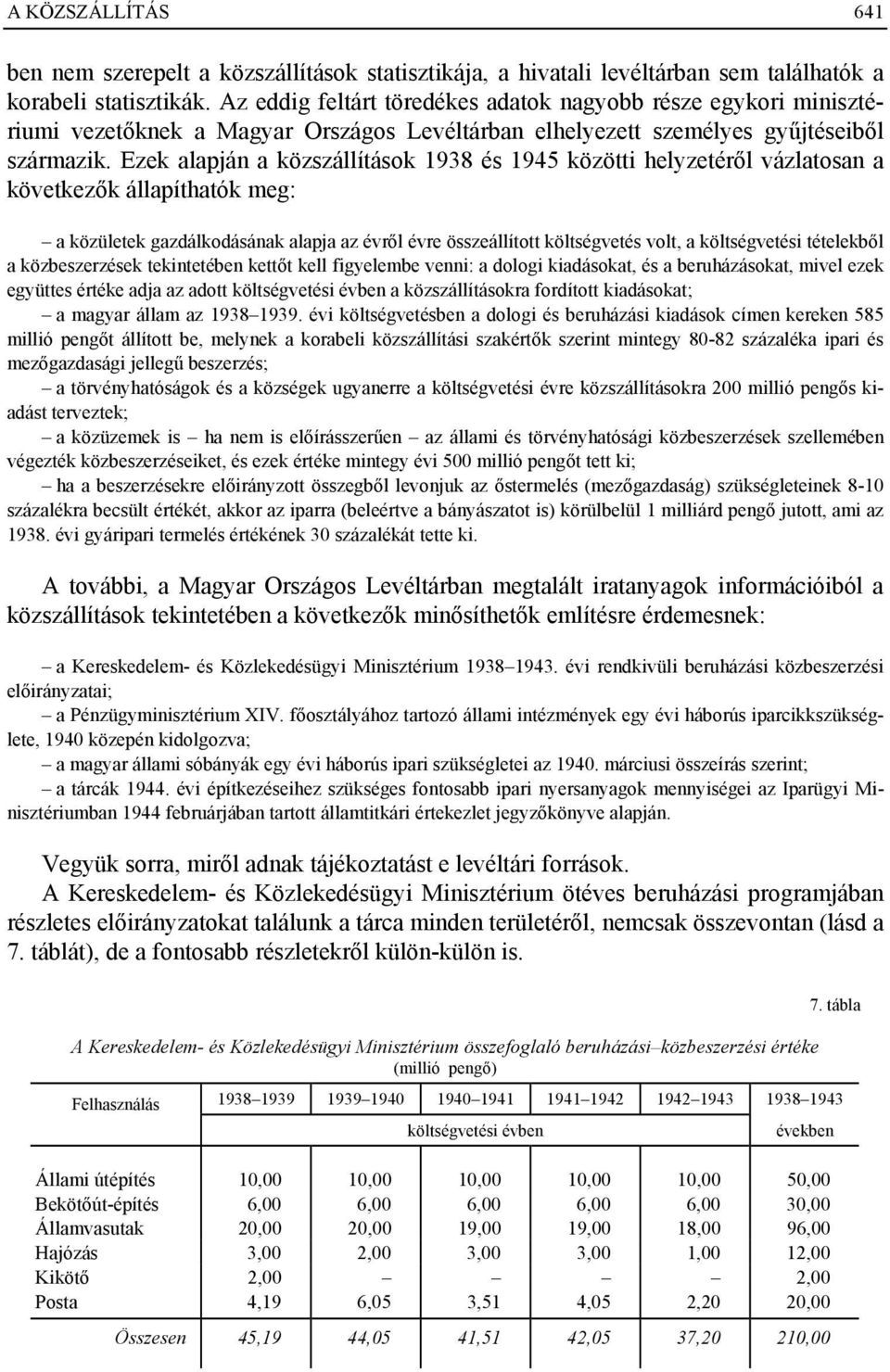 Ezek alapján a közszállítások 1938 és 1945 közötti helyzetéről vázlatosan a következők állapíthatók meg: a közületek gazdálkodásának alapja az évről évre összeállított költségvetés volt, a