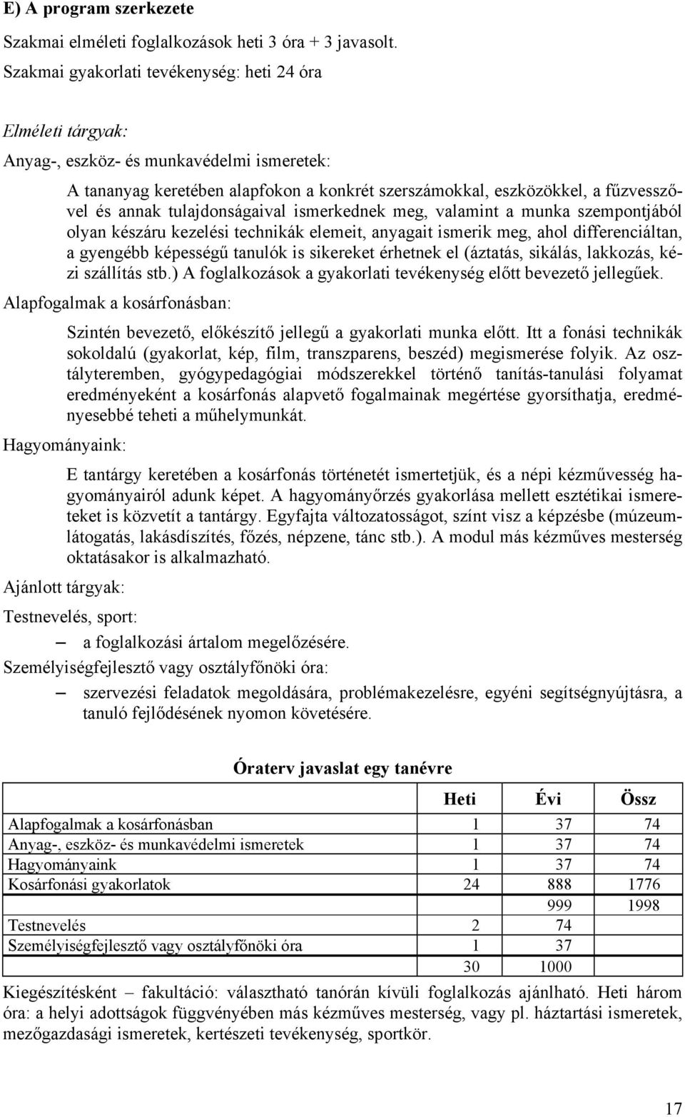 tulajdonságaival ismerkednek meg, valamint a munka szempontjából olyan készáru kezelési technikák elemeit, anyagait ismerik meg, ahol differenciáltan, a gyengébb képességű tanulók is sikereket