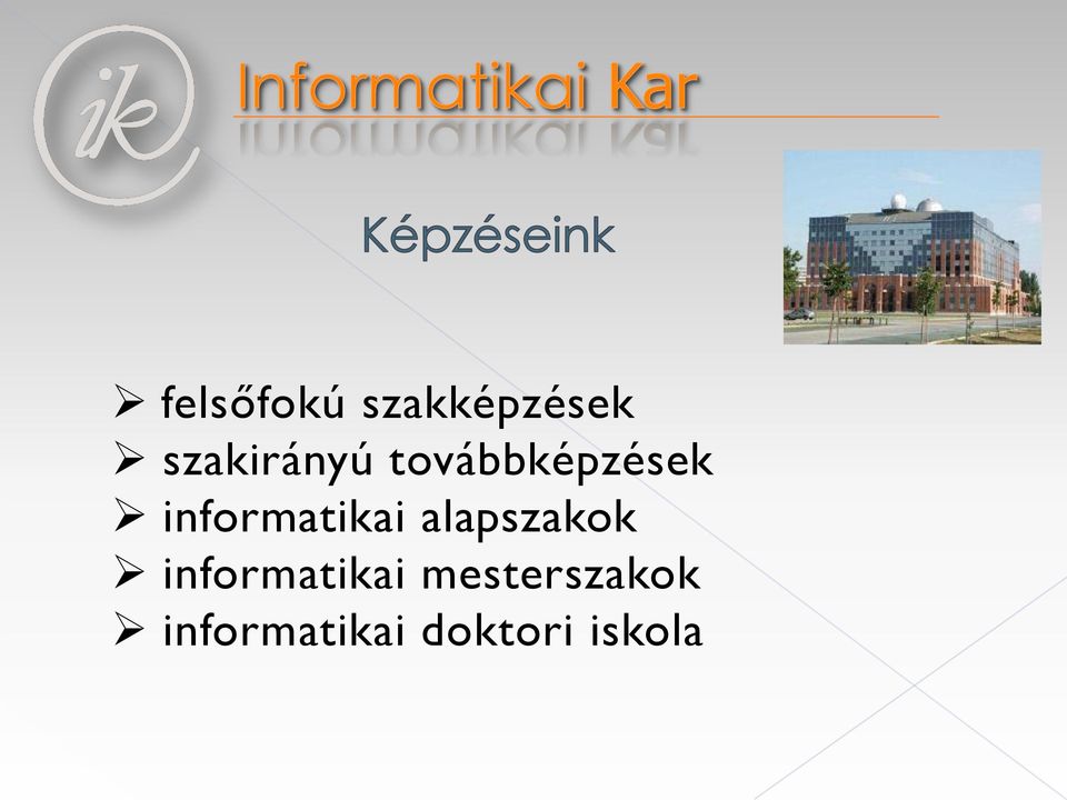 informatikai alapszakok