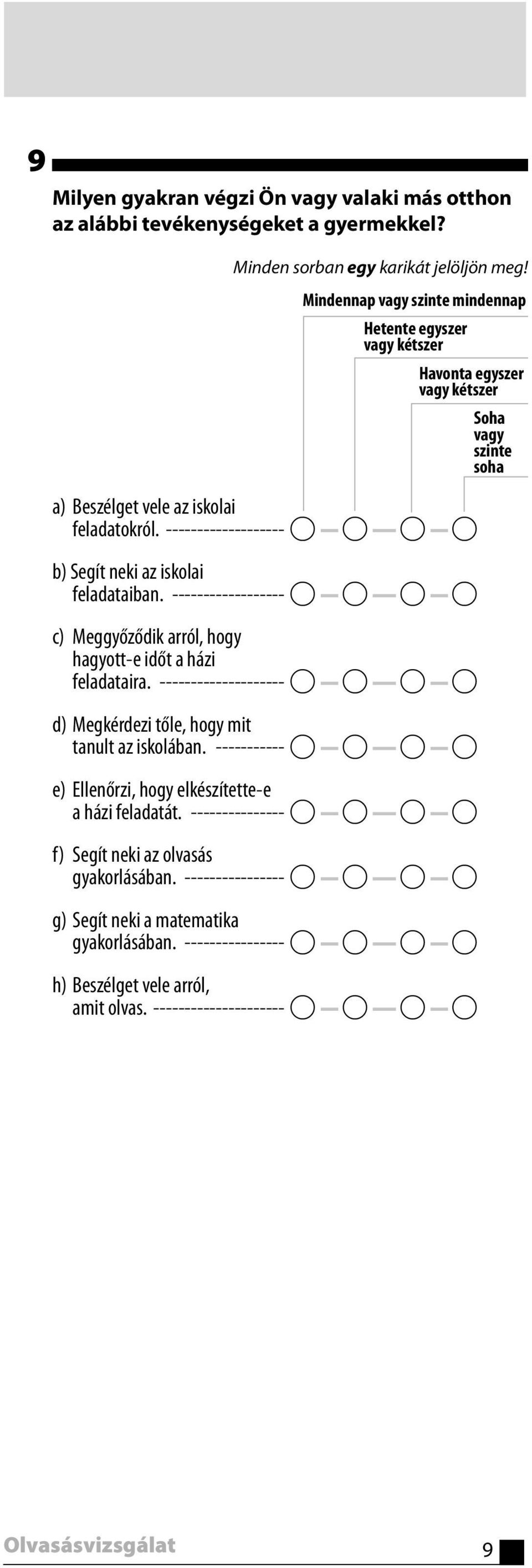 ------------------- A A A A b) Segít neki az iskolai feladataiban. ------------------ A A A A c) Meggyőződik arról, hogy hagyott-e időt a házi feladataira.