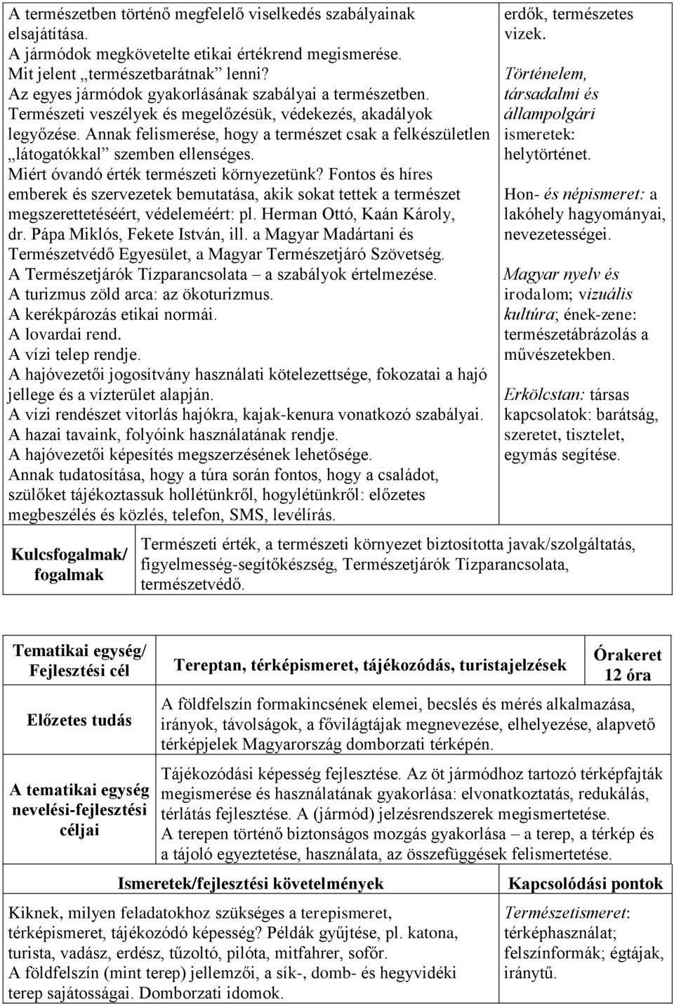 Annak felismerése, hogy a természet csak a felkészületlen látogatókkal szemben ellenséges. Miért óvandó érték természeti környezetünk?