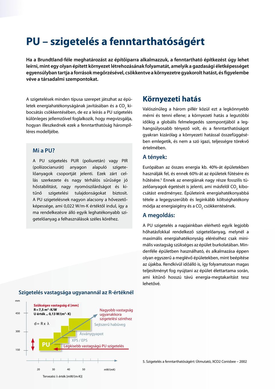 A szigetelések minden típusa szerepet játszhat az épületek energiahatékonyságának javításában és a CO 2 kibocsátás csökkentésében, de ez a leírás a PU szigetelés különleges jellemzőivel foglalkozik,