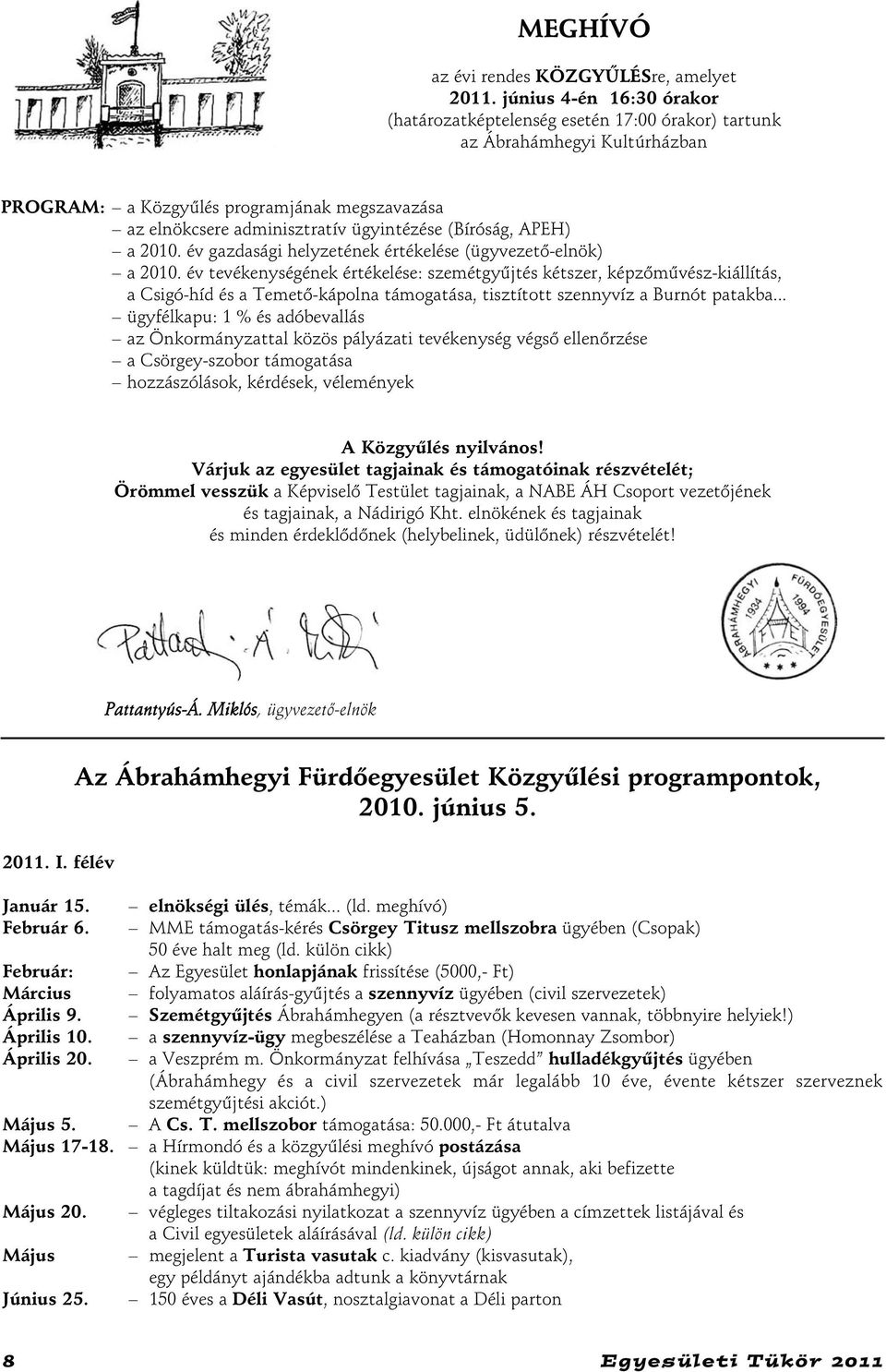 (Bíróság, APEH) a 2010. év gazdasági helyzetének értékelése (ügyvezetõ-elnök) a 2010.