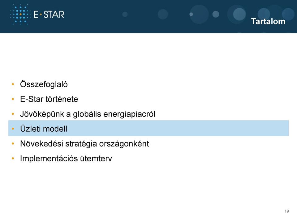 energiapiacról Üzleti modell