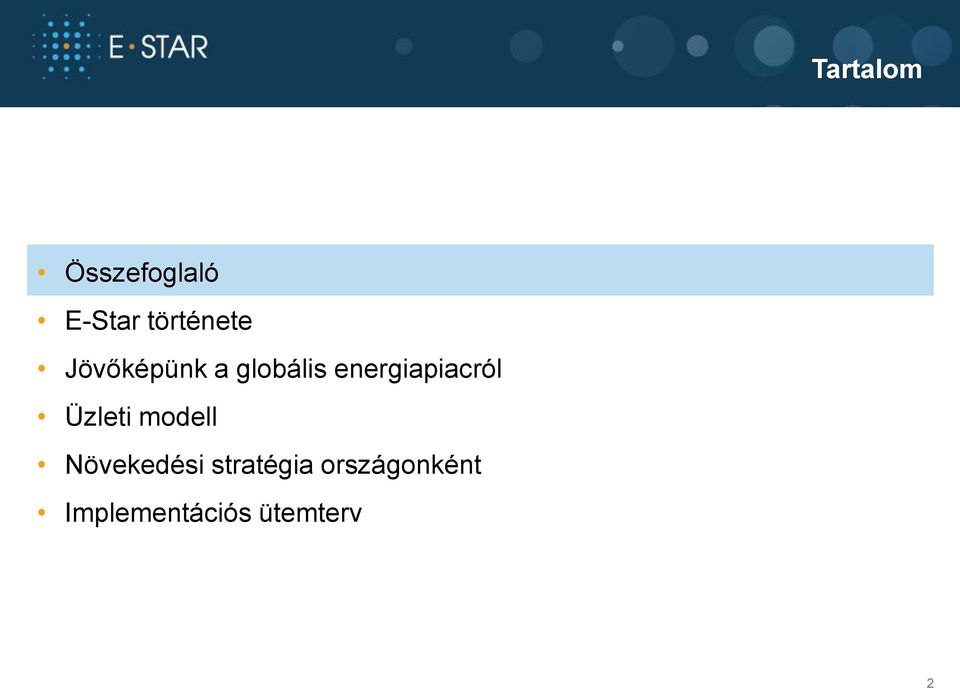 energiapiacról Üzleti modell