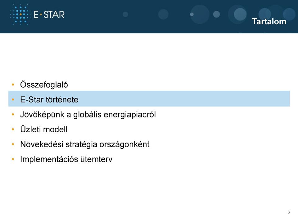 energiapiacról Üzleti modell