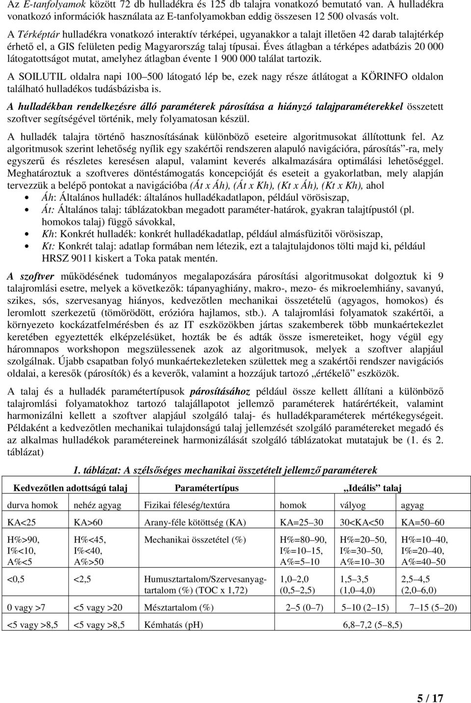 Éves átlagban a térképes adatbázis 20 000 látogatottságot mutat, amelyhez átlagban évente 1 900 000 találat tartozik.