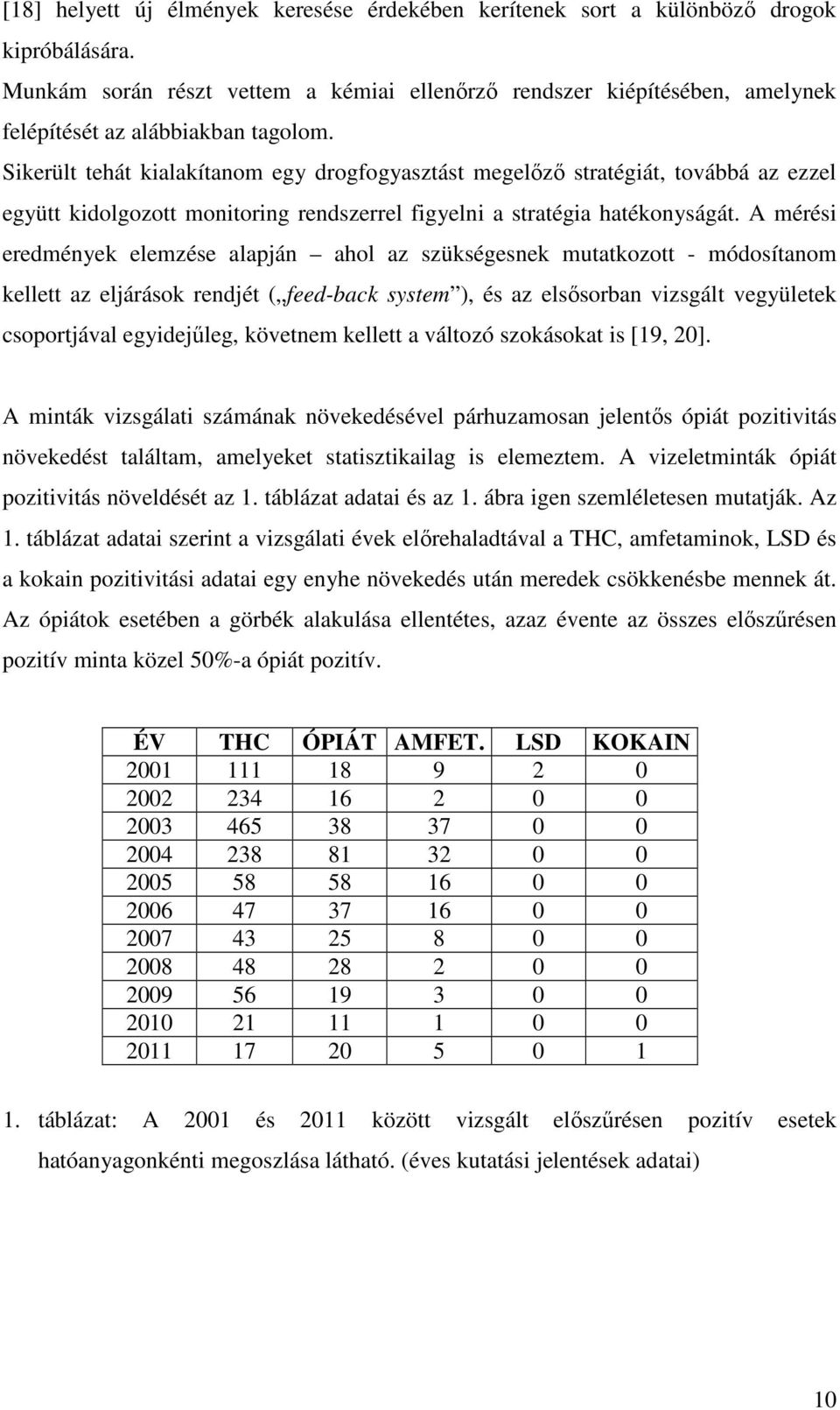 Sikerült tehát kialakítanom egy drogfogyasztást megelőző stratégiát, továbbá az ezzel együtt kidolgozott monitoring rendszerrel figyelni a stratégia hatékonyságát.