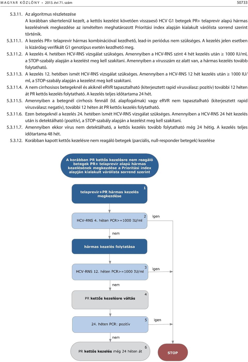 Prioritási index alapján kialakult várólista sorrend szerint történik. 5.3.11.1. A kezelés PR+ telaprevir hármas kombinációval kezdhető, lead-in periódus nem szükséges.