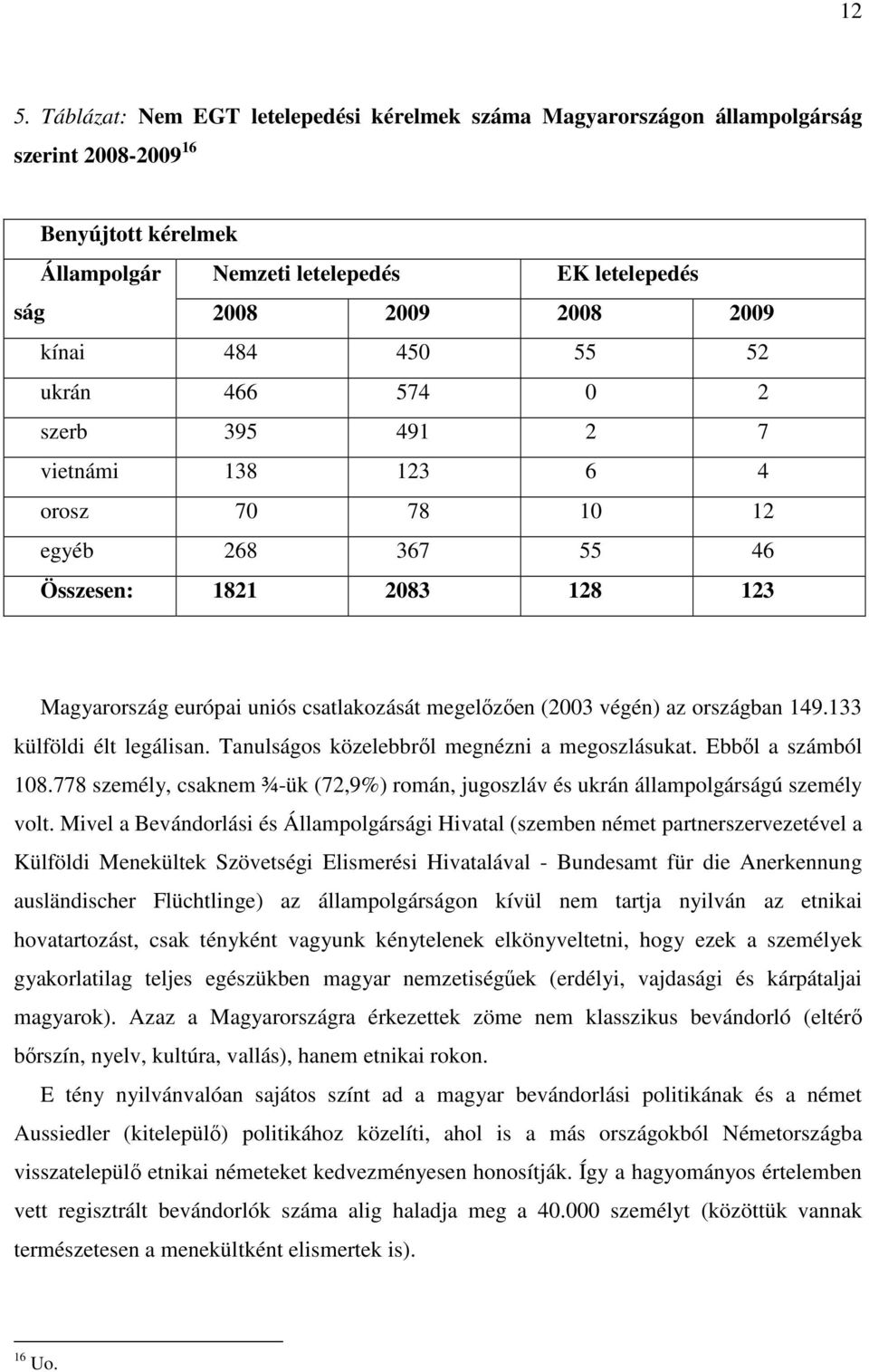 végén) az országban 149.133 külföldi élt legálisan. Tanulságos közelebbről megnézni a megoszlásukat. Ebből a számból 108.