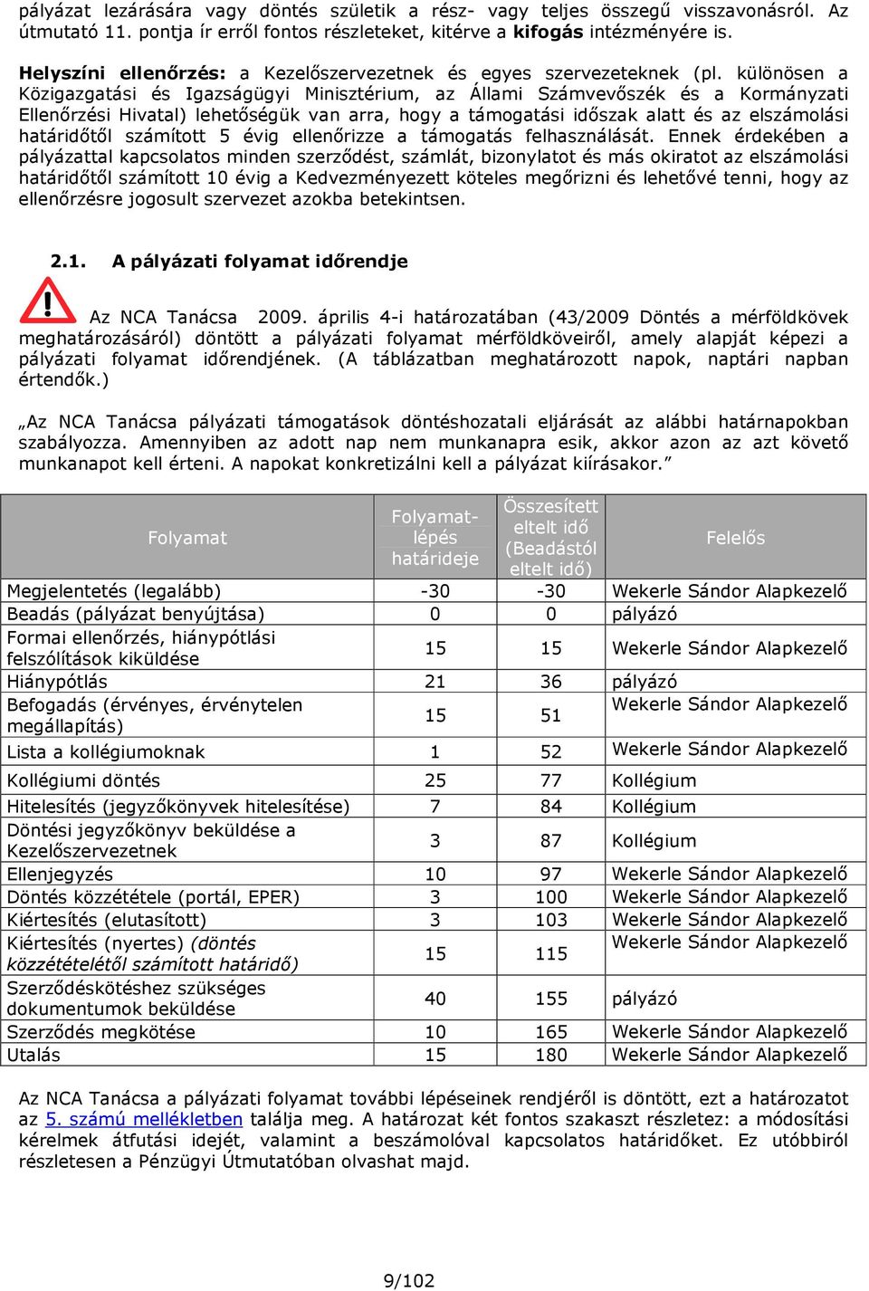 különösen a Közigazgatási és Igazságügyi Minisztérium, az Állami Számvevıszék és a Kormányzati Ellenırzési Hivatal) lehetıségük van arra, hogy a támogatási idıszak alatt és az elszámolási határidıtıl