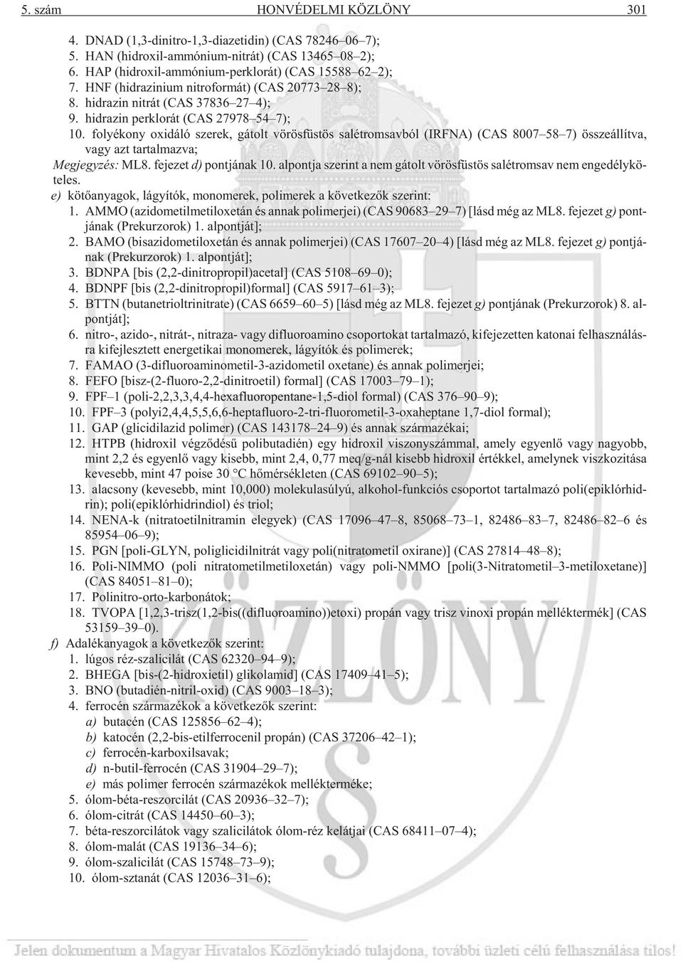 hid ra zin per klo rát (CAS 27978 54 7); 10.