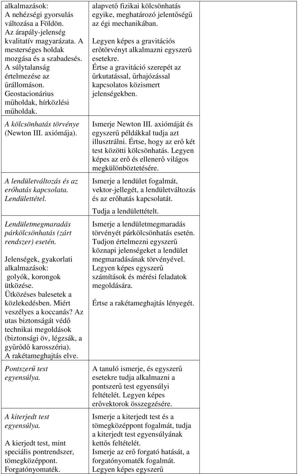 Lendületmegmaradás párkölcsönhatás (zárt rendszer) esetén. Jelenségek, gyakorlati alkalmazások: golyók, korongok ütközése. Ütközéses balesetek a közlekedésben. Miért veszélyes a koccanás?