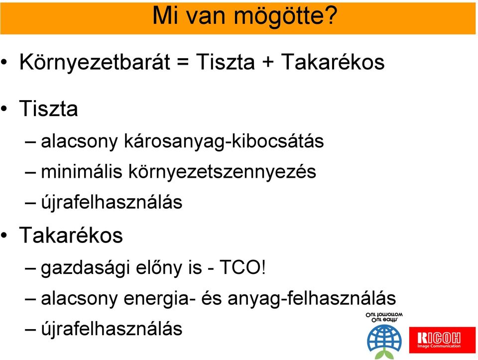 károsanyag-kibocsátás minimális környezetszennyezés