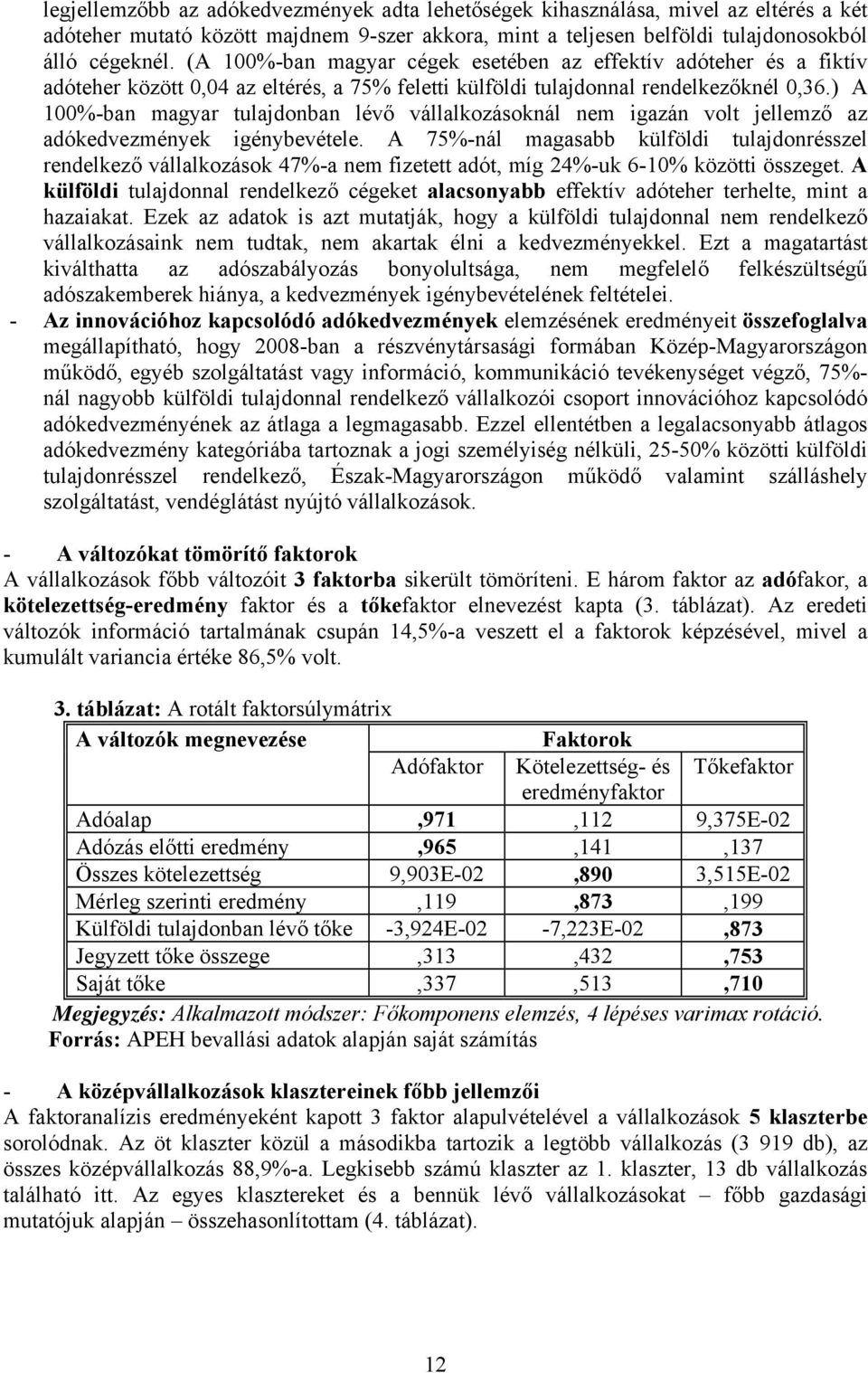 ) A 100%-ban magyar tulajdonban lévő vállalkozásoknál nem igazán volt jellemző az adókedvezmények igénybevétele.