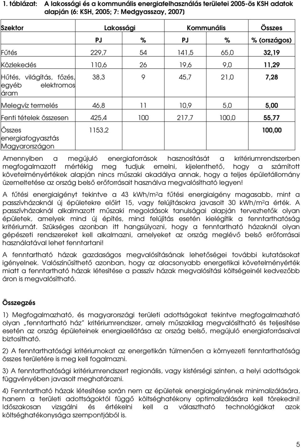 100 217,7 100,0 55,77 Összes energiafogyasztás Magyarországon 1153,2 100,00 Amennyiben a megújuló energiaforrások hasznosítását a kritériumrendszerben megfogalmazott mértékig meg tudjuk emelni,