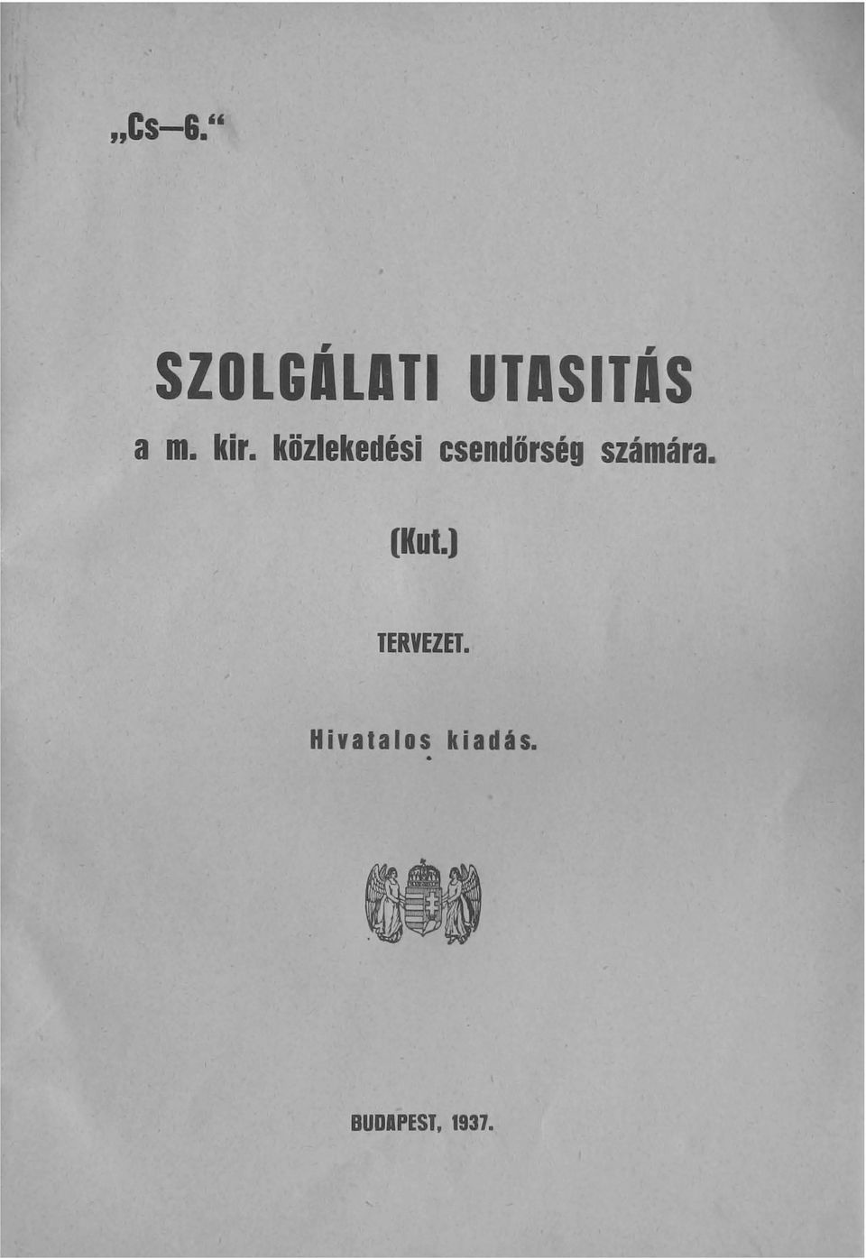 számára. (Kut.) TERVEZET.