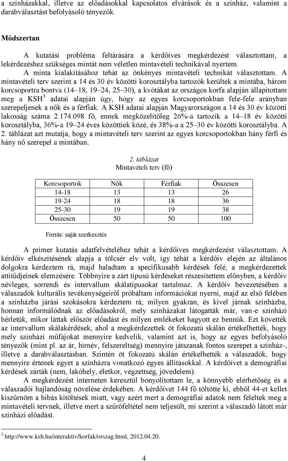 A minta kialakításához tehát az önkényes mintavételi technikát választottam.