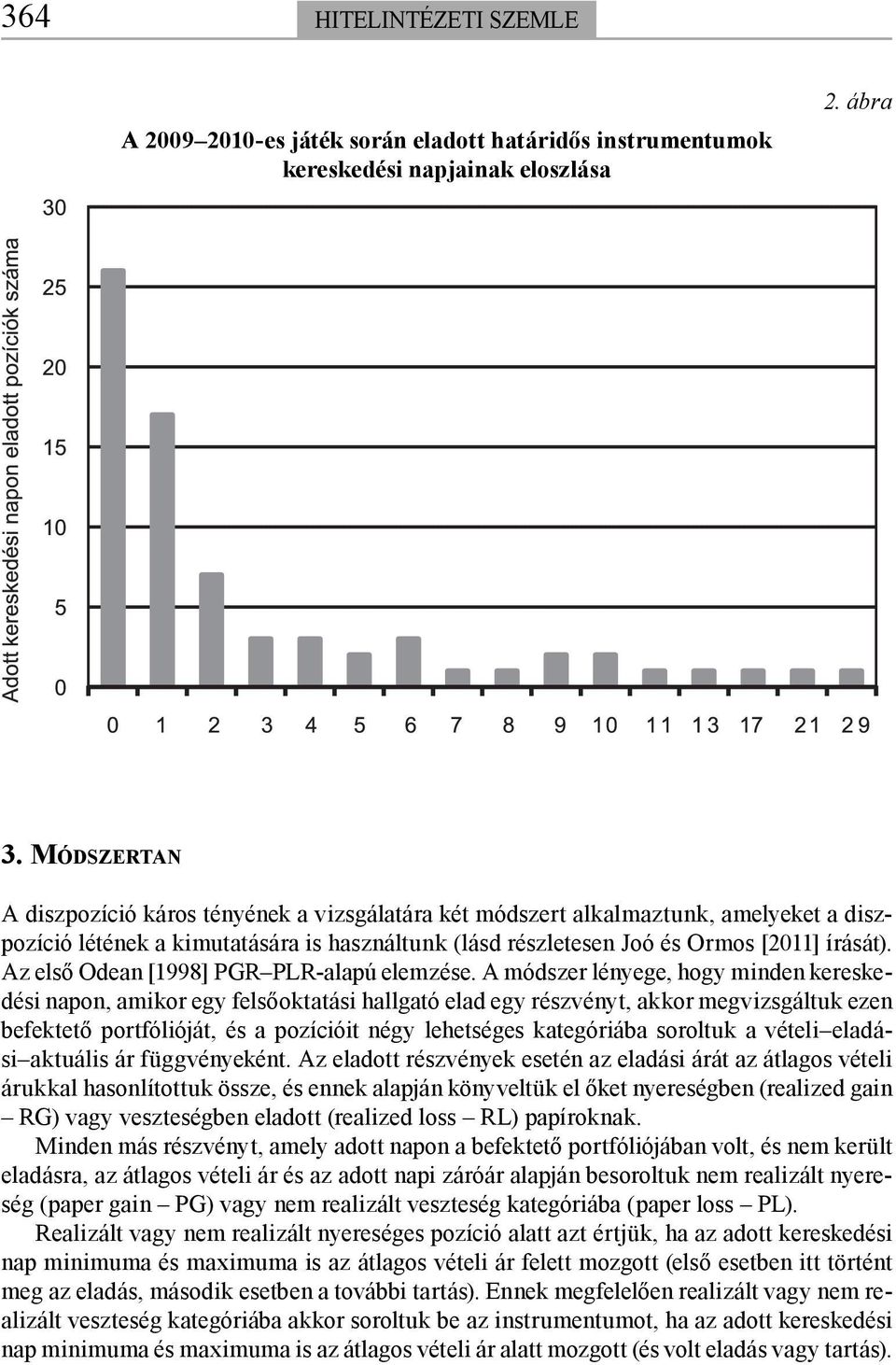 Az első Odean [1998] PGR PLR-alapú elemzése.