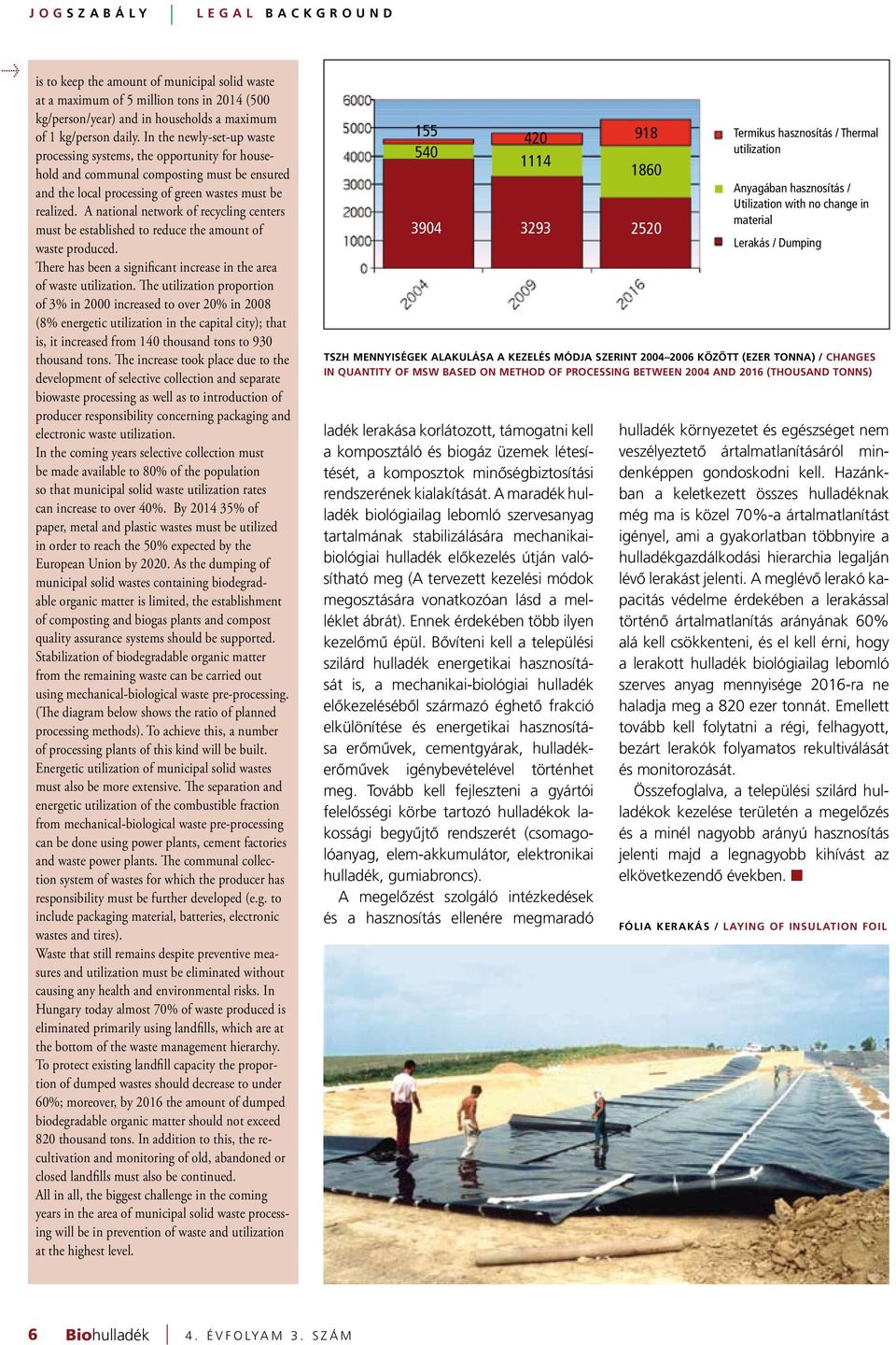 A national network of recycling centers must be established to reduce the amount of waste produced. There has been a significant increase in the area of waste utilization.