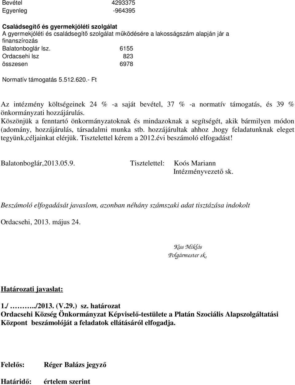 Köszönjük a fenntartó önkormányzatoknak és mindazoknak a segítségét, akik bármilyen módon (adomány, hozzájárulás, társadalmi munka stb.