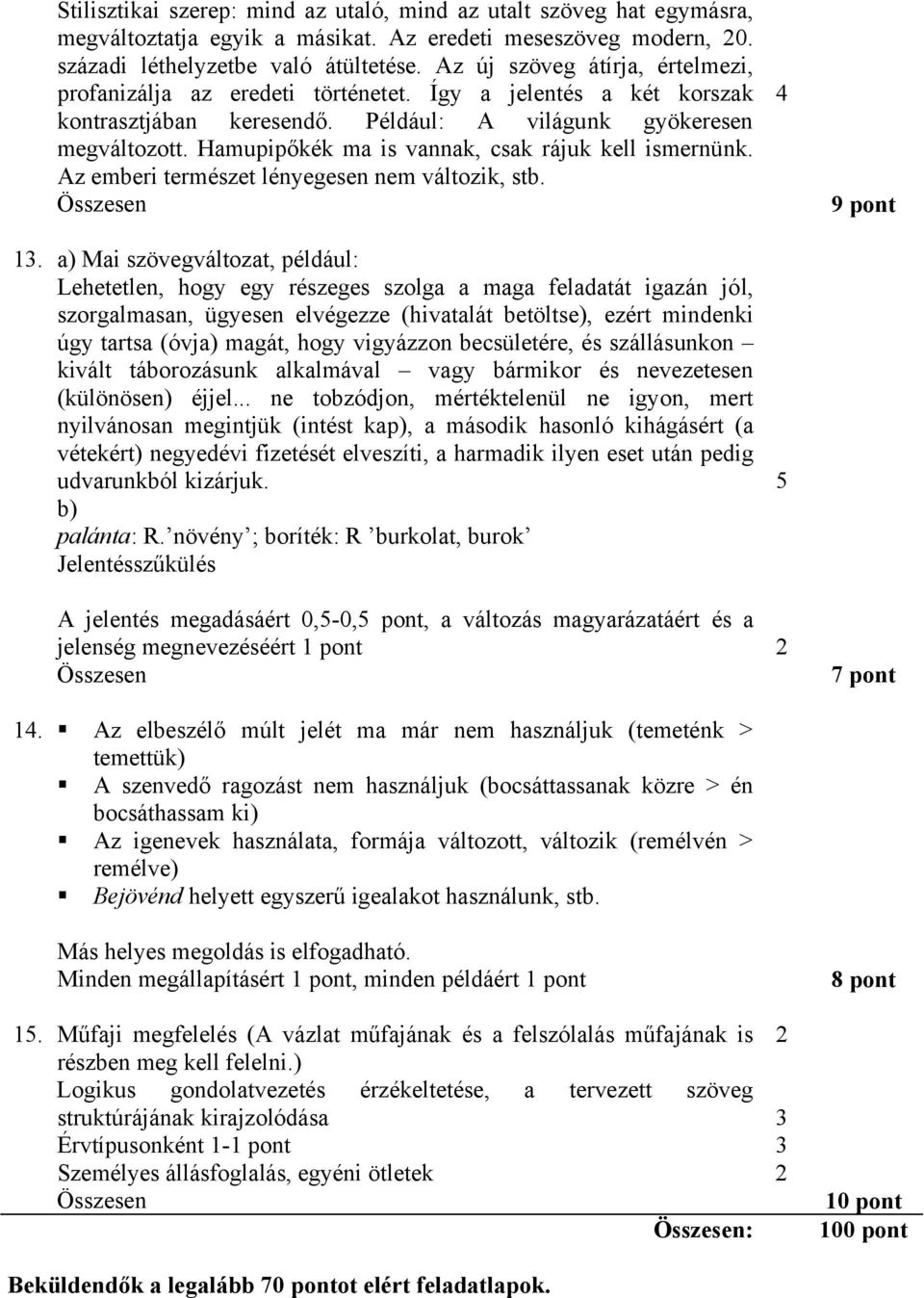 Hamupipőkék ma is vannak, csak rájuk kell ismernünk. Az emberi természet lényegesen nem változik, stb. 4 9 pont 13.