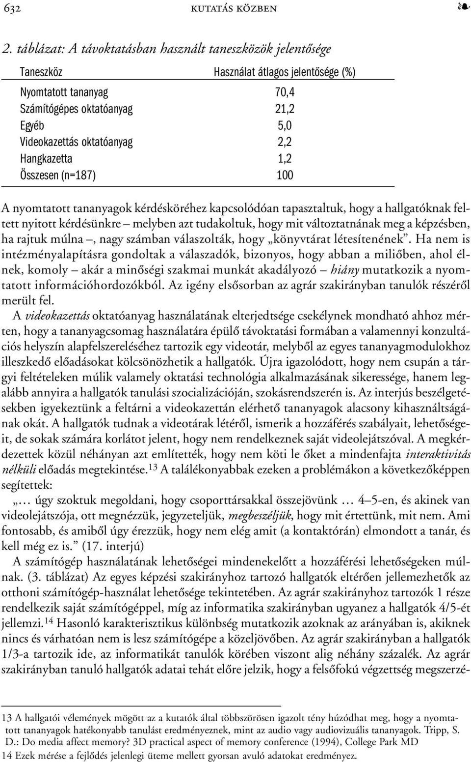 Hangkazetta 1,2 Összesen (n=187) 100 A nyomtatott tananyagok kérdésköréhez kapcsolódóan tapasztaltuk, hogy a hallgatóknak feltett nyitott kérdésünkre melyben azt tudakoltuk, hogy mit változtatnának