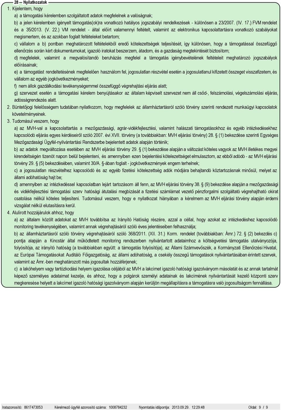 23/2007. (IV. 17.) FVM rendelet és a 35/2013. (V. 22.