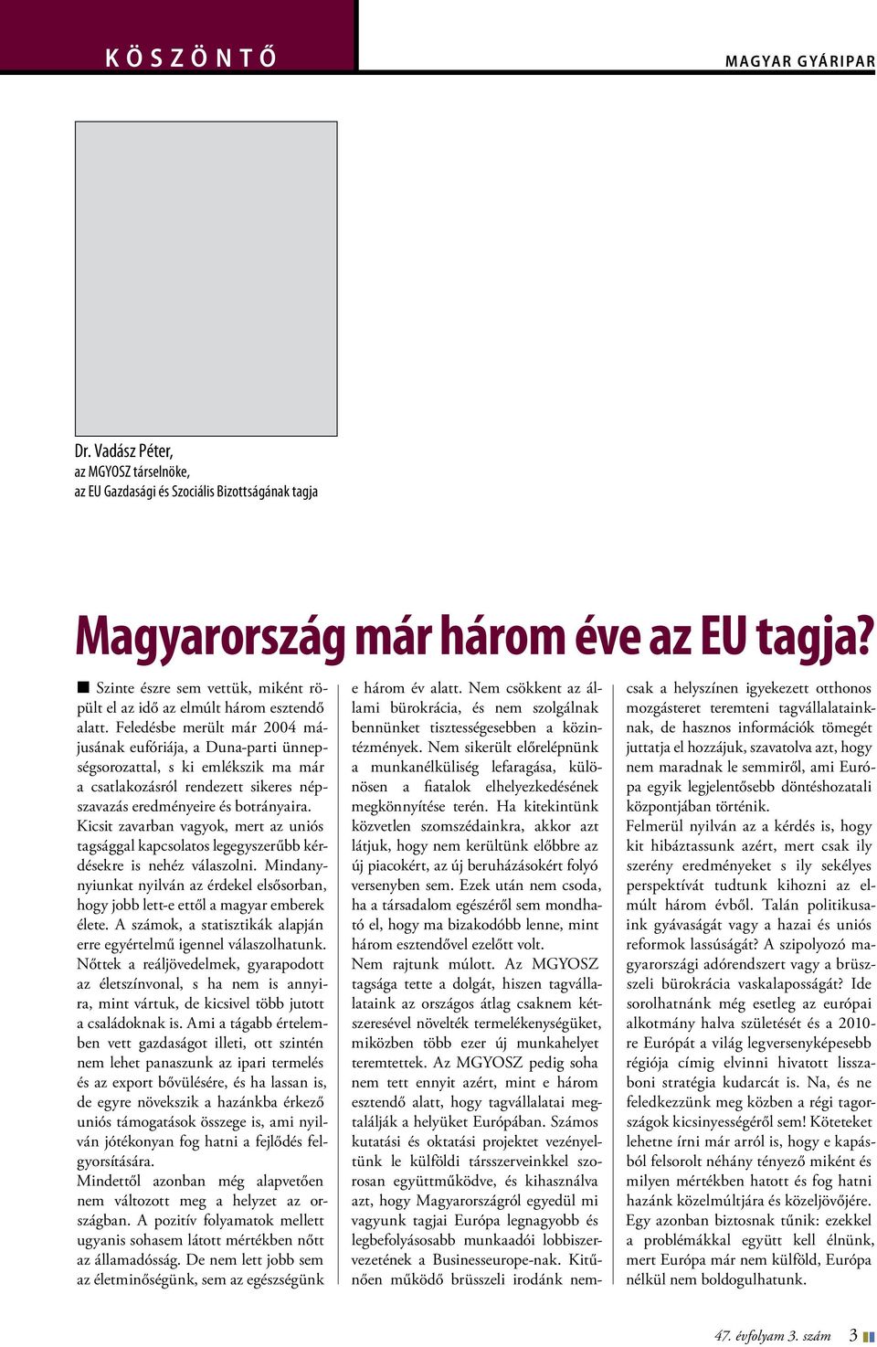 Feledésbe merült már 2004 májusának eufóriája, a Duna-parti ünnepségsorozattal, s ki emlékszik ma már a csatlakozásról rendezett sikeres népszavazás eredményeire és botrányaira.