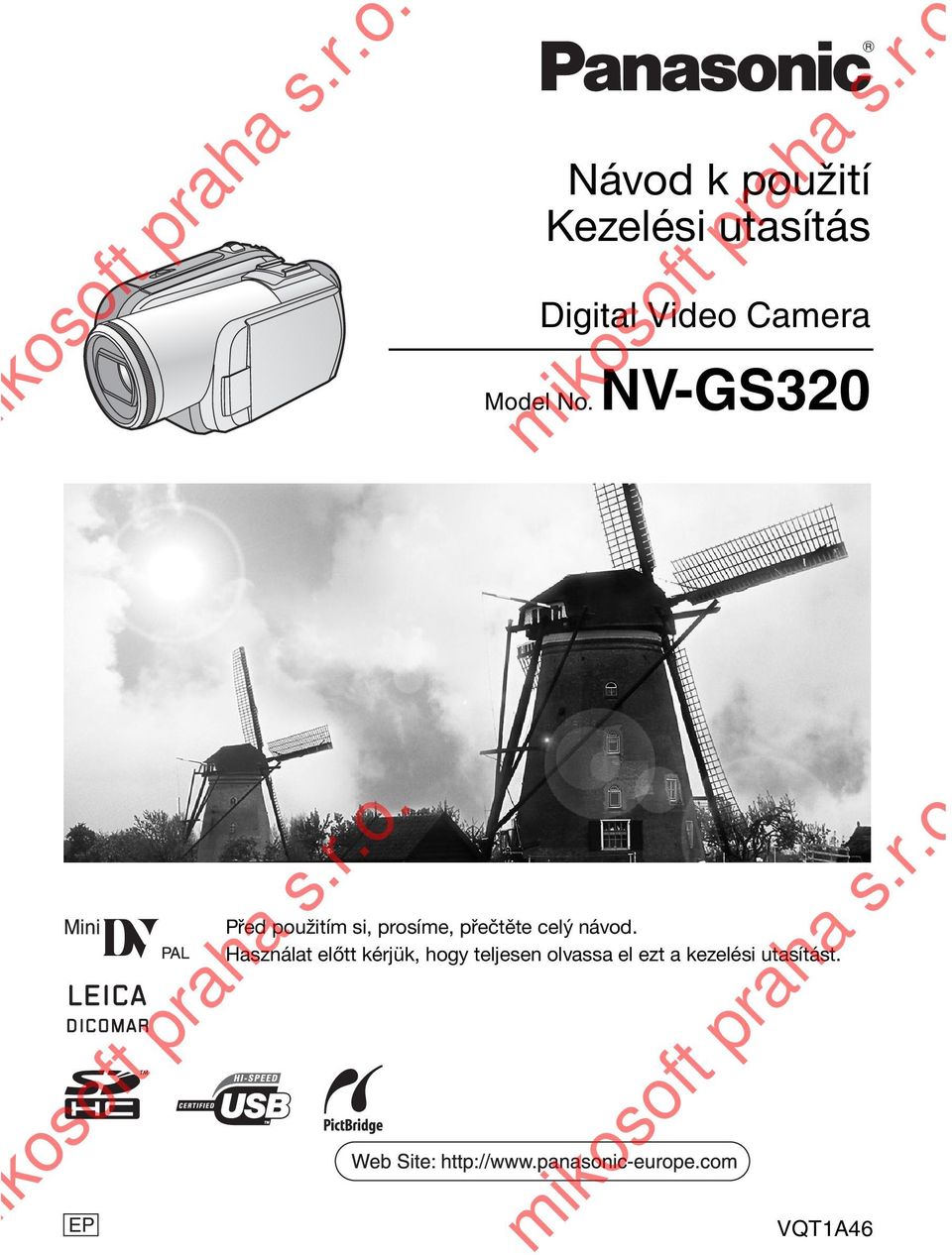 NV-GS320 EP Před použitím si, prosíme, přečtěte