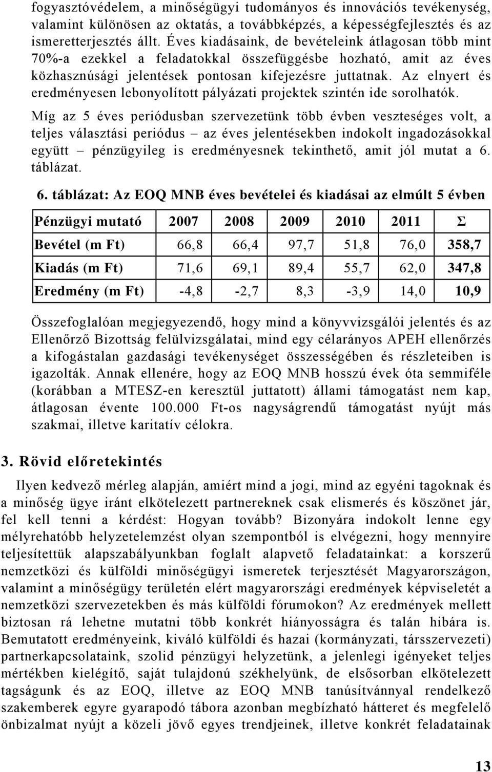 Az elnyert és eredményesen lebonyolított pályázati projektek szintén ide sorolhatók.