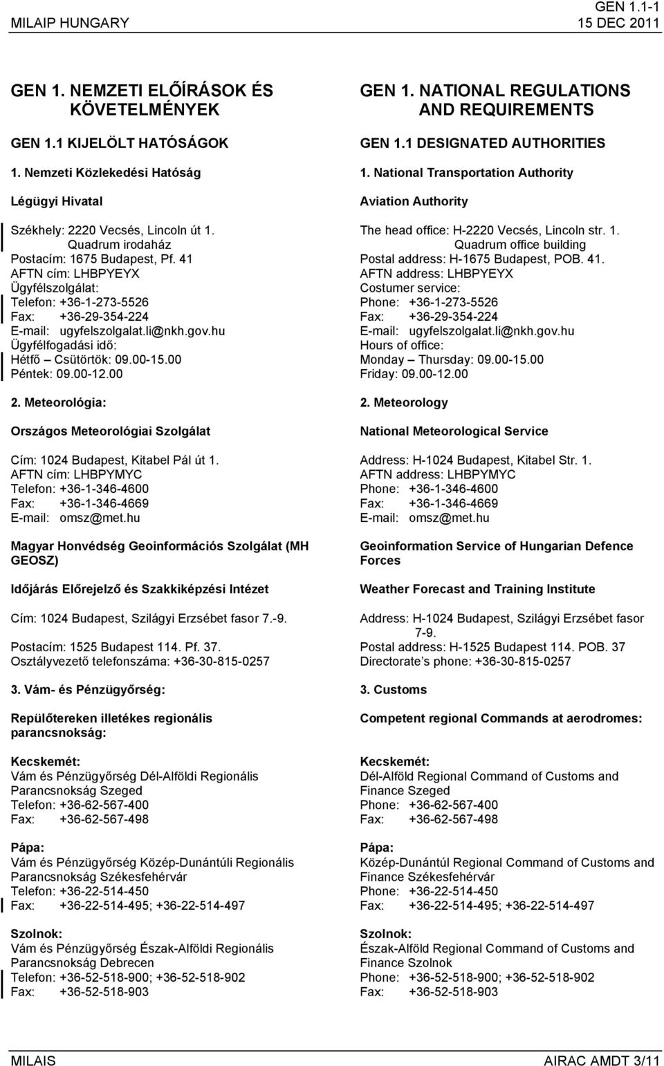 hu Ügyfélfogadási idő: Hétfő Csütörtök: 09.00-15.00 Péntek: 09.00-12.00 2. Meteorológia: Országos Meteorológiai Szolgálat Cím: 1024 Budapest, Kitabel Pál út 1.