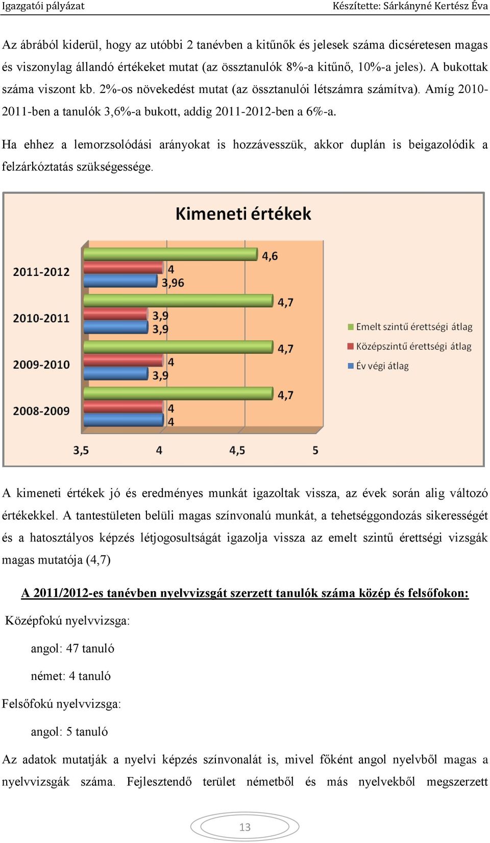 Ha ehhez a lemorzsolódási arányokat is hozzávesszük, akkor duplán is beigazolódik a felzárkóztatás szükségessége.