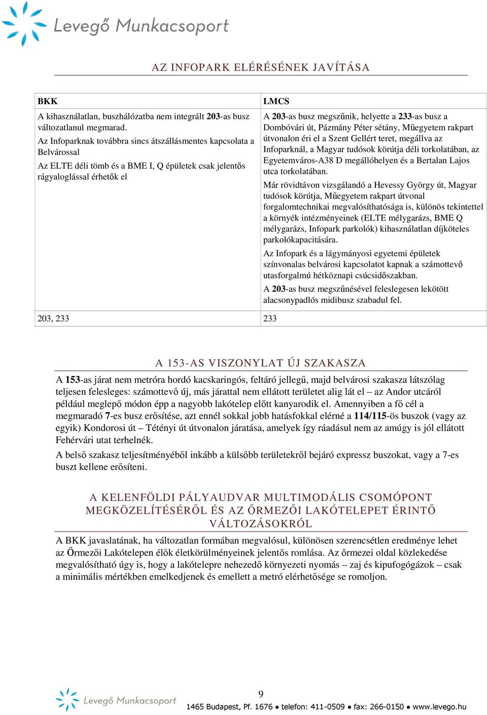 busz a Dombóvári út, Pázmány Péter sétány, Műegyetem rakpart útvonalon éri el a Szent Gellért teret, megállva az Infoparknál, a Magyar tudósok körútja déli torkolatában, az Egyetemváros-A38 D