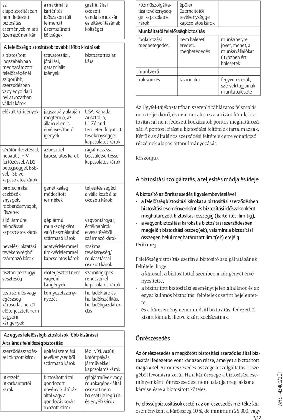 betegséggel, BSEvel, TSE-vel pirotechnikai eszközök, anyagok, robbanóanyagok, lőszerek álló járműre rakodással nevelési, oktatási tevékenységből származó károk tisztán pénzügyi veszteség testi