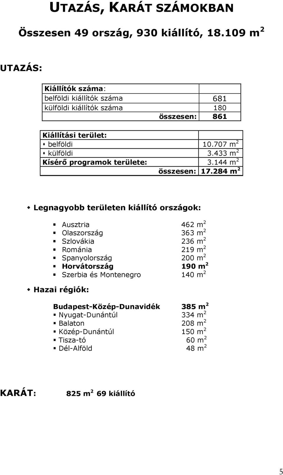 433 m 2 Kísérő programok területe: 3.144 m 2 összesen: 17.