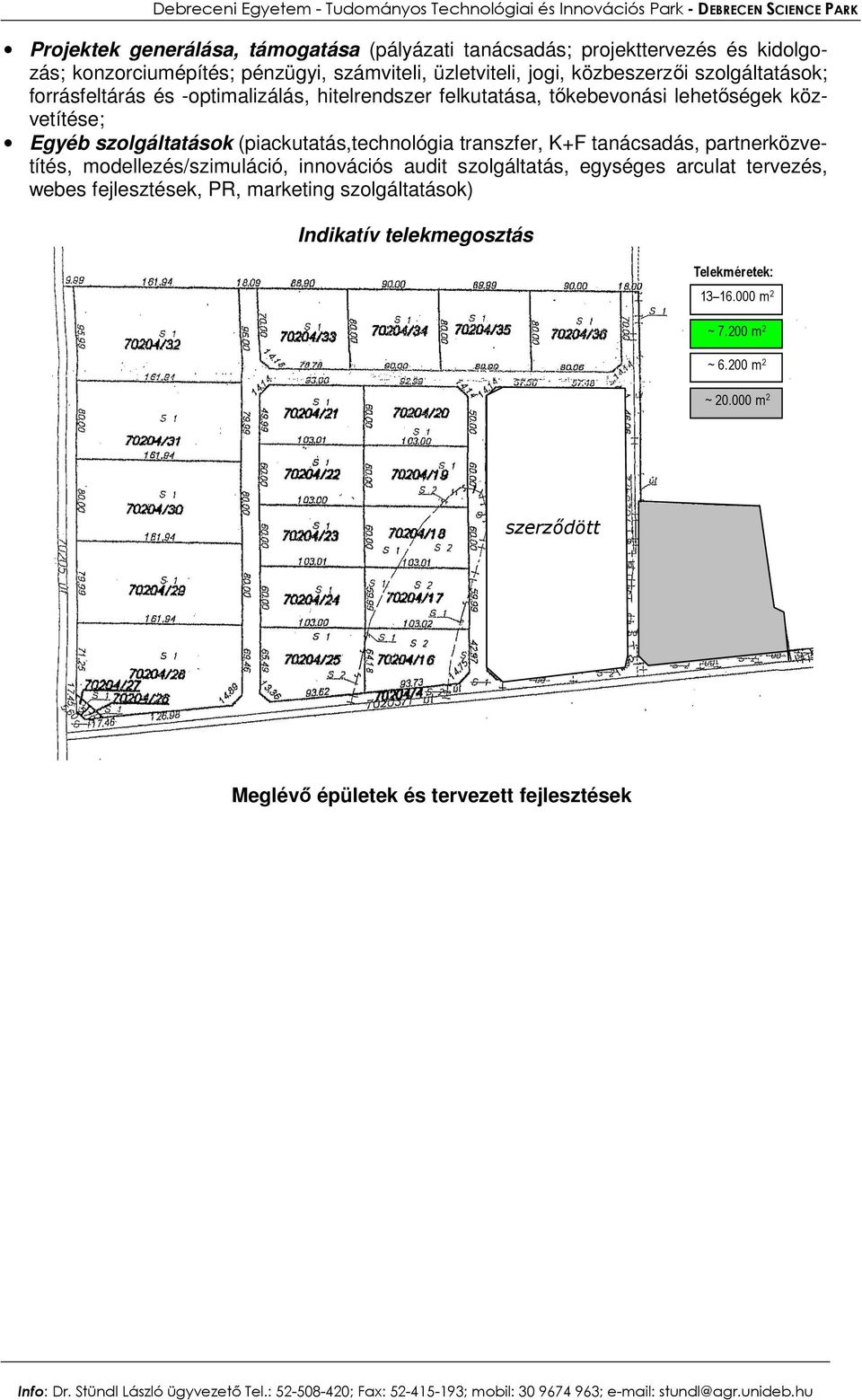 (piackutatás,technológia transzfer, K+F tanácsadás, partnerközvetítés, modellezés/szimuláció, innovációs audit szolgáltatás, egységes arculat tervezés, webes