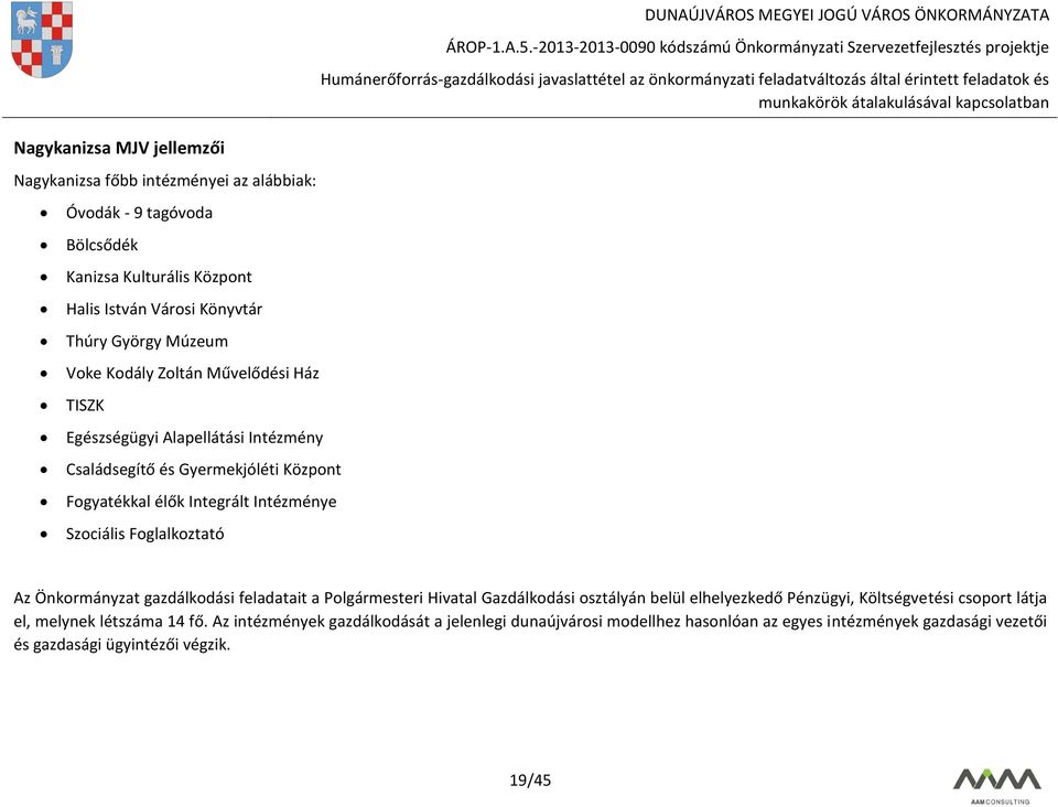 Szociális Foglalkoztató Az Önkormányzat gazdálkodási feladatait a Polgármesteri Hivatal Gazdálkodási osztályán belül elhelyezkedő Pénzügyi, Költségvetési csoport látja