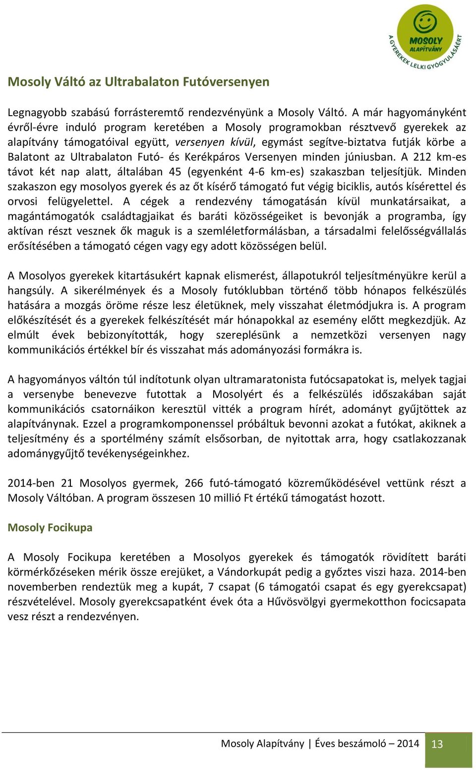 az Ultrabalaton Futó- és Kerékpáros Versenyen minden júniusban. A 212 km-es távot két nap alatt, általában 45 (egyenként 4-6 km-es) szakaszban teljesítjük.