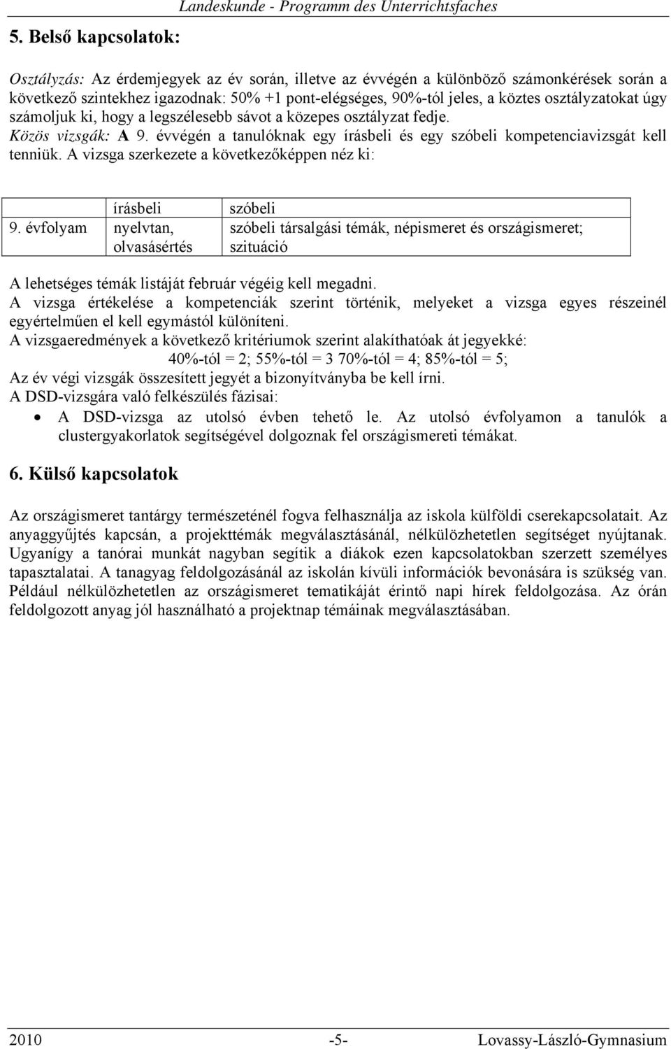 A vizsga szerkezete a következőképpen néz ki: írásbeli 9.