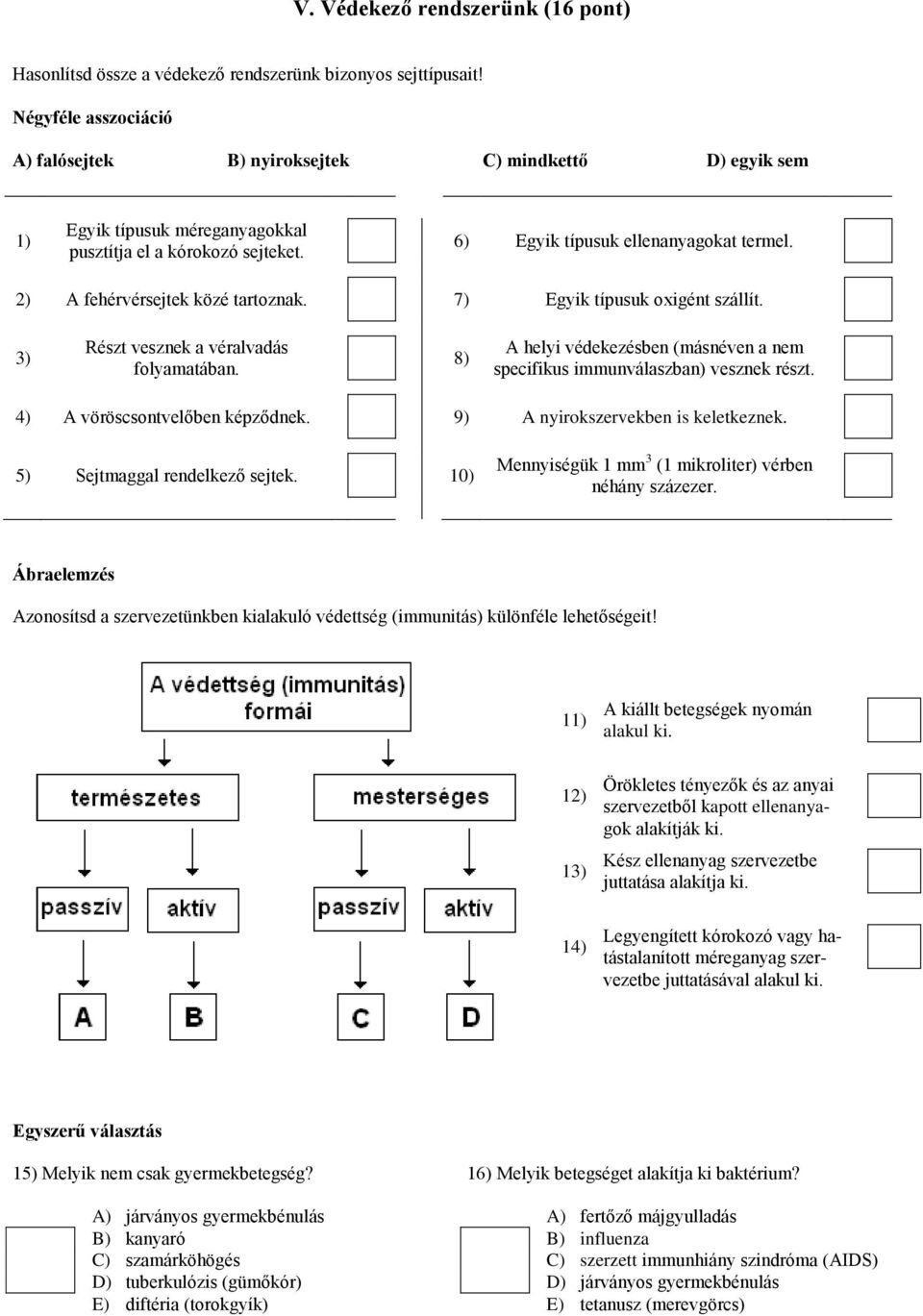 2) A fehérvérsejtek közé tartoznak. 7) Egyik típusuk oxigént szállít. 3) Részt vesznek a véralvadás folyamatában. 8) A helyi védekezésben (másnéven a nem specifikus immunválaszban) vesznek részt.