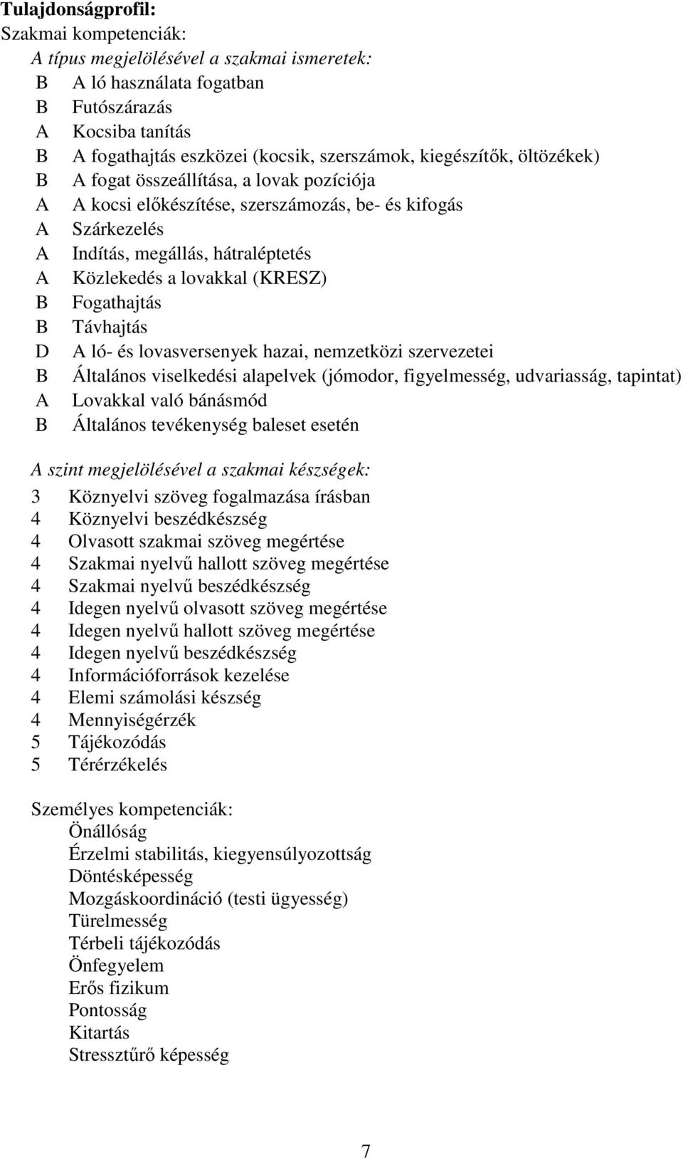 Távhajtás D A ló- és lovasversenyek hazai, nemzetközi szervezetei Általános viselkedési alapelvek (jómodor, figyelmesség, udvariasság, tapintat) A Lovakkal való bánásmód Általános tevékenység baleset